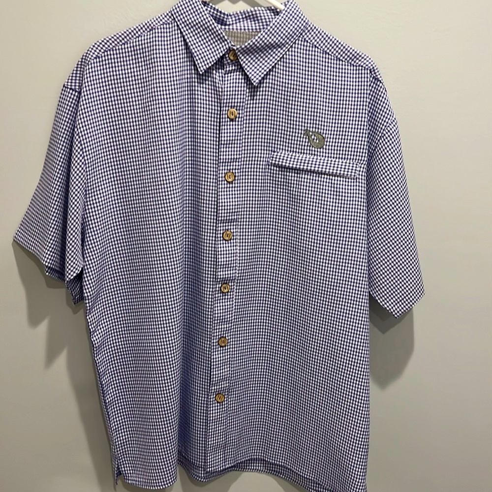 Mojo Sportswear Company short sleeve button up shirt - Purple Size M EUC